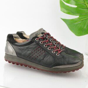 Ecco Men Biom Golf Shoe Size 42 8 Black Yak Leather Waterproof Sneaker Spikeless